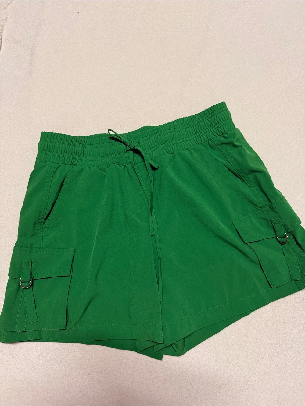 One 5 One Green Women's Cargo Drawstring Shorts